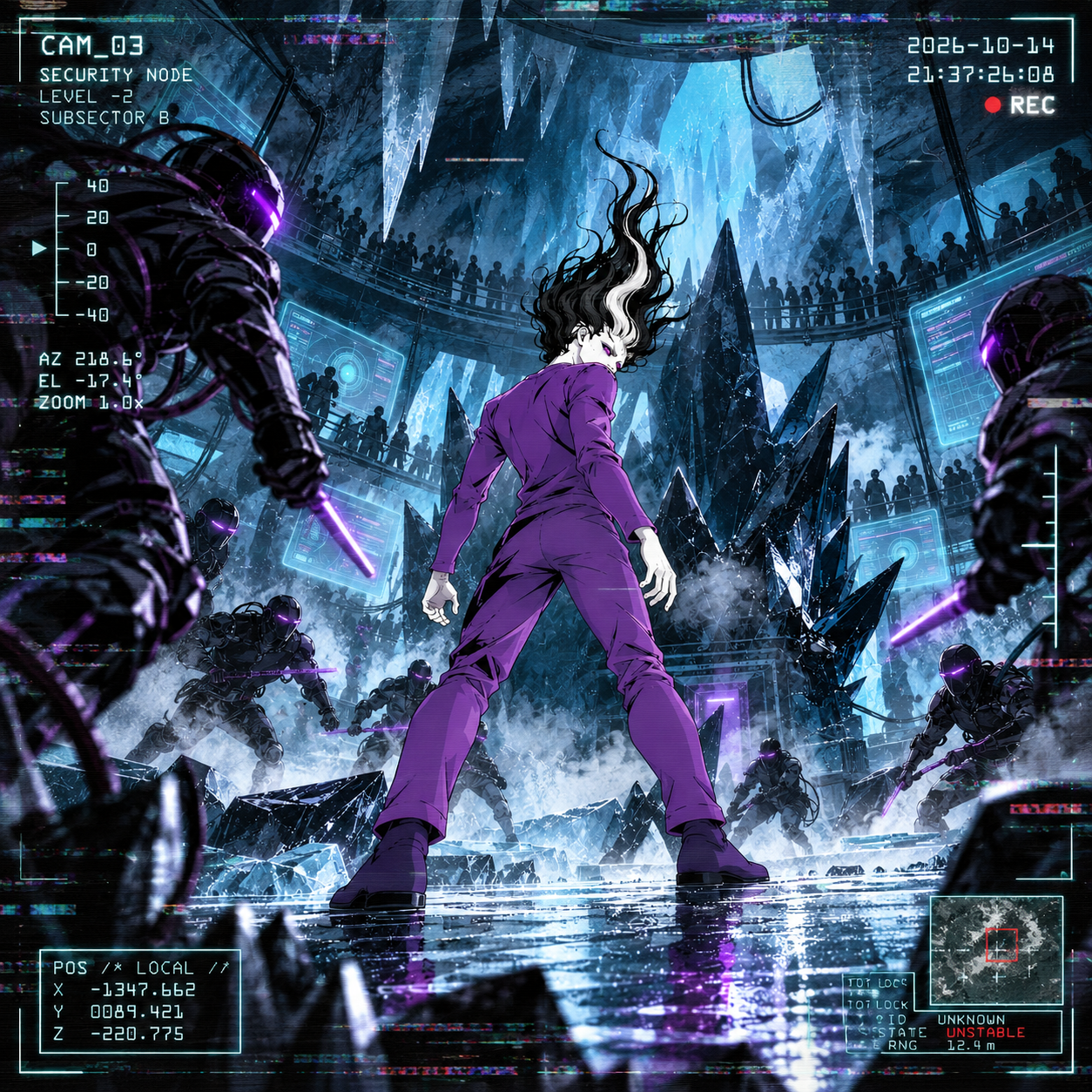Rising Kumite — icy cyberpunk arena artwork